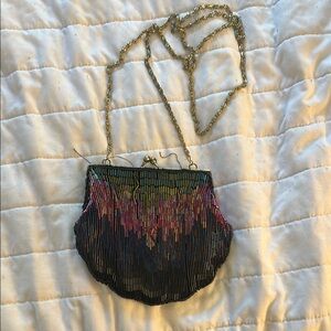 Elegant Multicolor Beaded Evening Bag